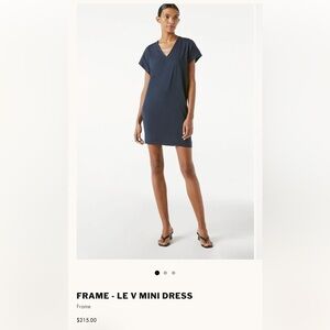FRAME Denim Le V Mini Dress in Navy
